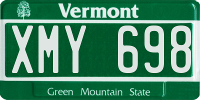 VT license plate XMY698