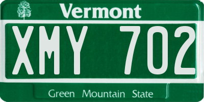 VT license plate XMY702
