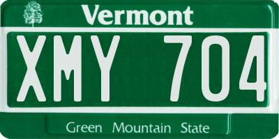 VT license plate XMY704