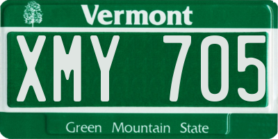 VT license plate XMY705