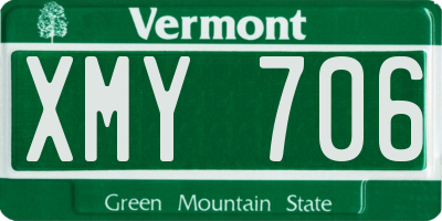 VT license plate XMY706