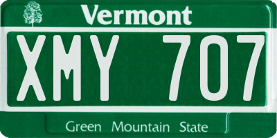 VT license plate XMY707
