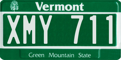 VT license plate XMY711