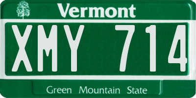 VT license plate XMY714