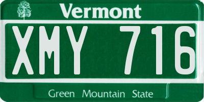 VT license plate XMY716