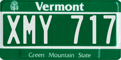 VT license plate XMY717