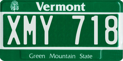 VT license plate XMY718