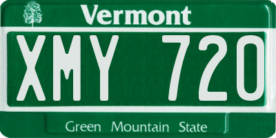 VT license plate XMY720