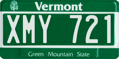VT license plate XMY721