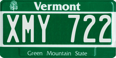 VT license plate XMY722