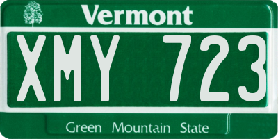 VT license plate XMY723