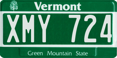 VT license plate XMY724