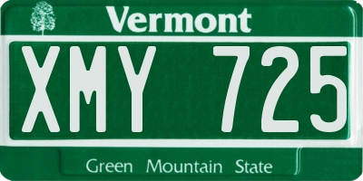 VT license plate XMY725