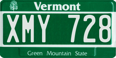 VT license plate XMY728
