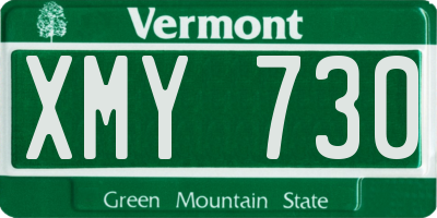 VT license plate XMY730