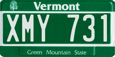 VT license plate XMY731