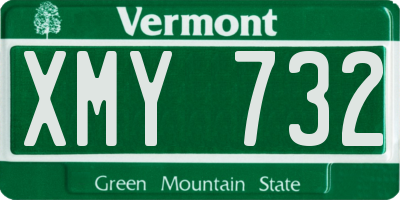 VT license plate XMY732