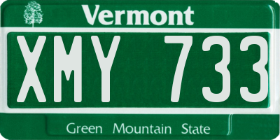 VT license plate XMY733