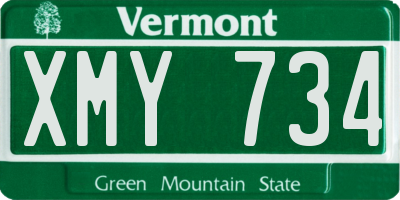 VT license plate XMY734