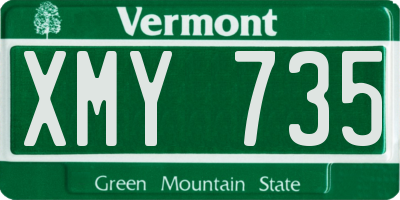 VT license plate XMY735