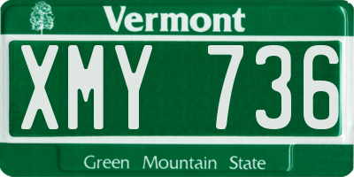 VT license plate XMY736