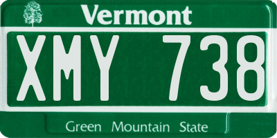 VT license plate XMY738