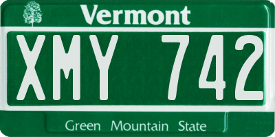 VT license plate XMY742