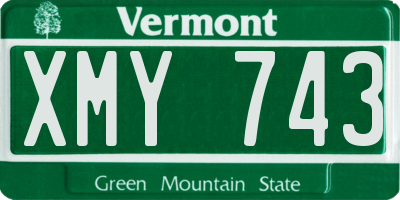 VT license plate XMY743