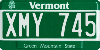 VT license plate XMY745