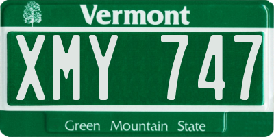 VT license plate XMY747