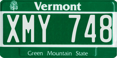 VT license plate XMY748
