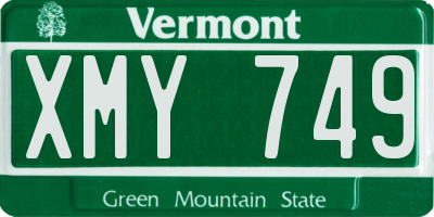VT license plate XMY749