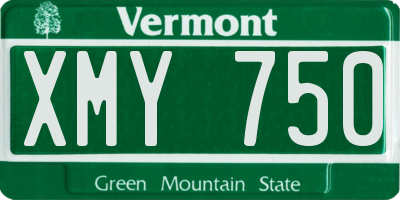 VT license plate XMY750