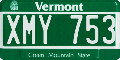 VT license plate XMY753
