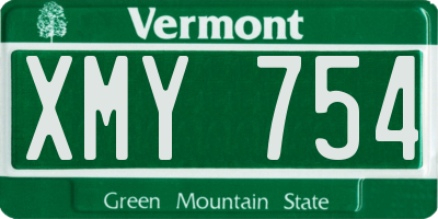 VT license plate XMY754