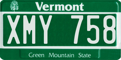 VT license plate XMY758