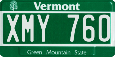VT license plate XMY760