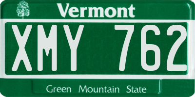 VT license plate XMY762