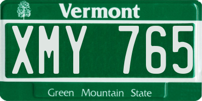 VT license plate XMY765