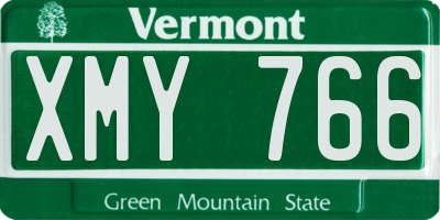 VT license plate XMY766