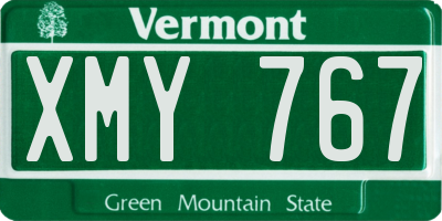 VT license plate XMY767