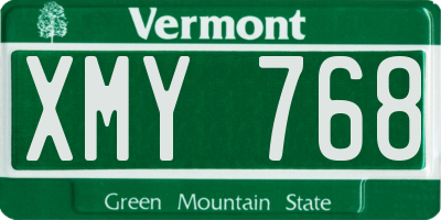 VT license plate XMY768