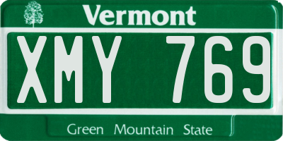 VT license plate XMY769