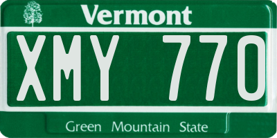 VT license plate XMY770