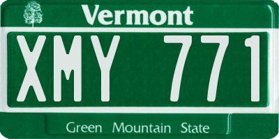 VT license plate XMY771