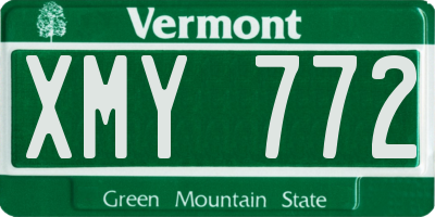VT license plate XMY772