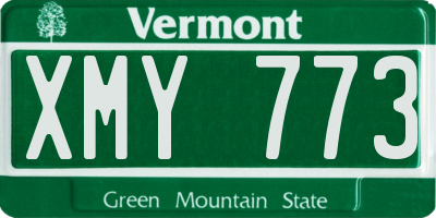 VT license plate XMY773