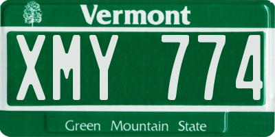 VT license plate XMY774