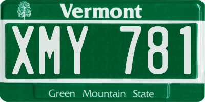VT license plate XMY781