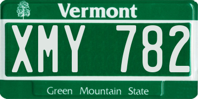 VT license plate XMY782